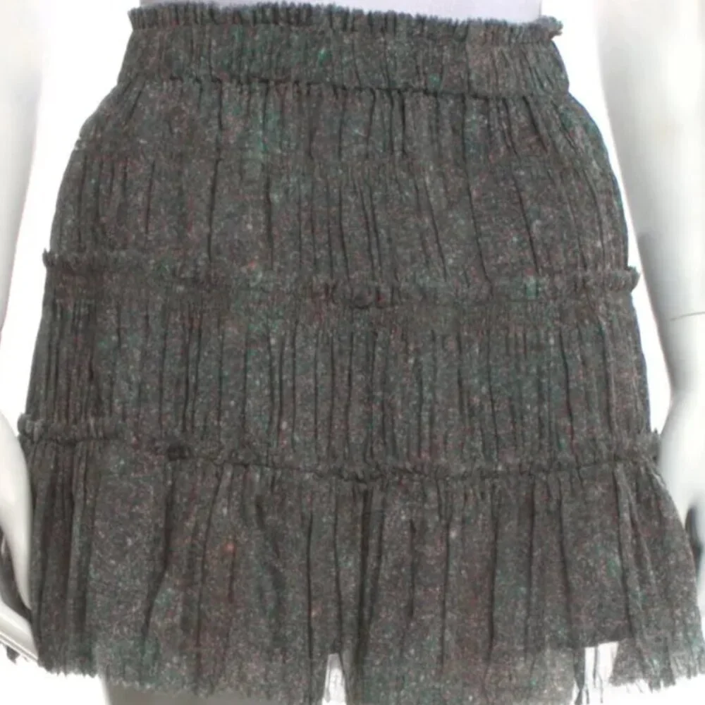 Theory Gray Briona Burning Glitter Silk Skirt - Picture 4 of 5